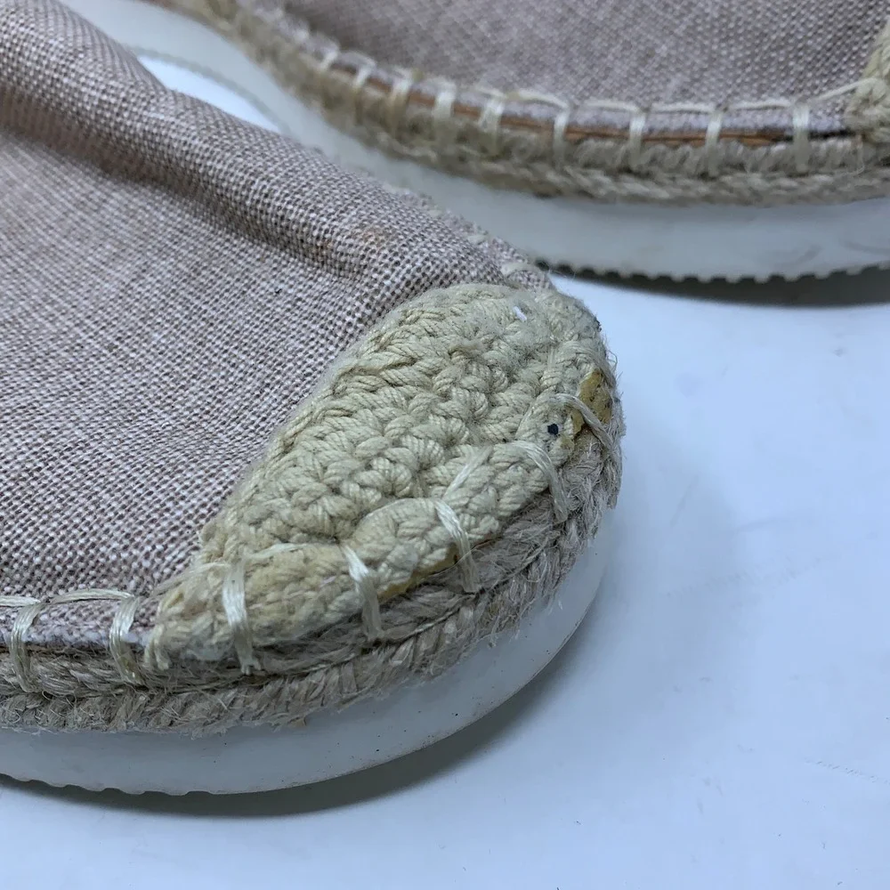 a.n.a Womens 9.5 Tan Ankle Strap Espadrille Flat Sandals